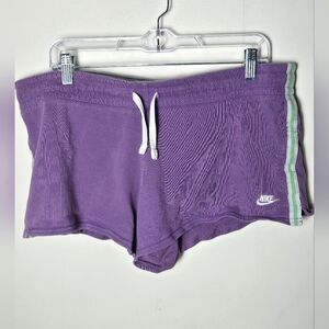 Women's Vintage Nike Gray Tag Purple Drawstring Shorts, Size Large